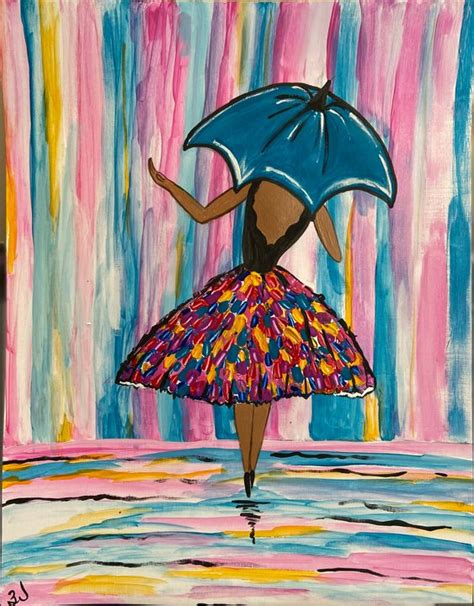 Dancing In The Rain Acrylic Painting Door78 Paintings And Prints