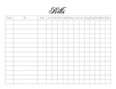 Monthly Payment Spreadsheet Free Printable Monthly