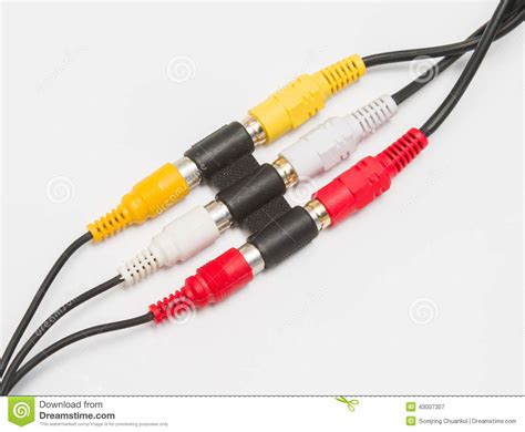 I f cable can search by use, material. Audio And Video Cable Connection With Adapter Stock Photo ...