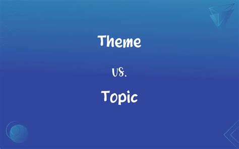 Theme Vs Topic Whats The Difference