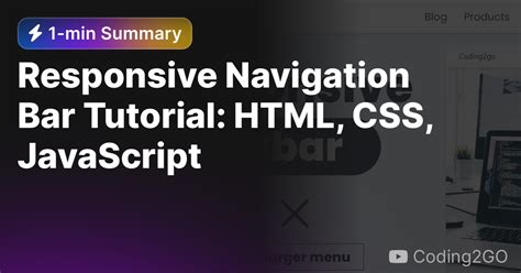 Responsive Navigation Bar Tutorial Html Css Javascript Eightify
