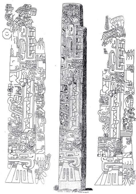 Aquí podrás colorear online cientos de dibujos infantiles. 9.Obelisco Tello representación de dos caimanes macho y ...