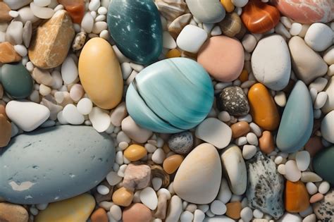 Premium Ai Image A Collection Of Colorful Pebbles And Pebbles On A Beach