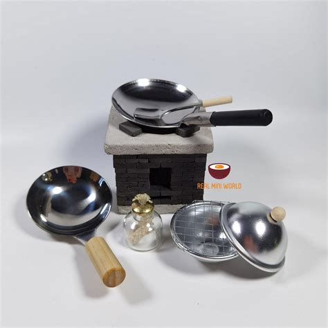 Miniature Real Cooking Stove Set Cook Real Mini Food Real Mini World