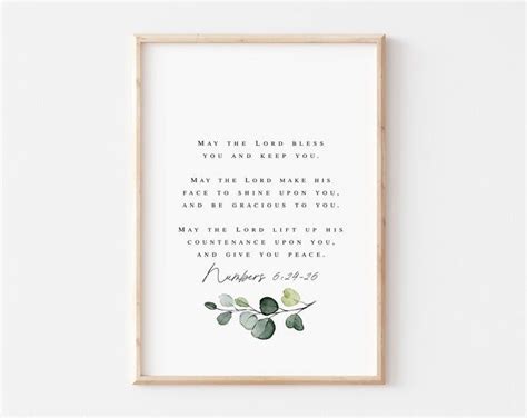 may the lord bless you and keep you printablenumbers 6 24 26 etsy bible verse wall art