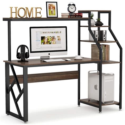 Buy Tribesigns Computer Desk With 4 Tier Storage Shelves 60 Inch Large