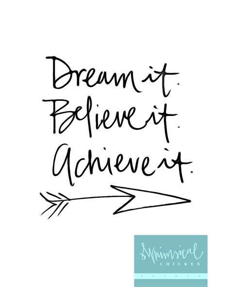 Dream It Believe It Achieve It Hand Lettered Motivational Wall Decor