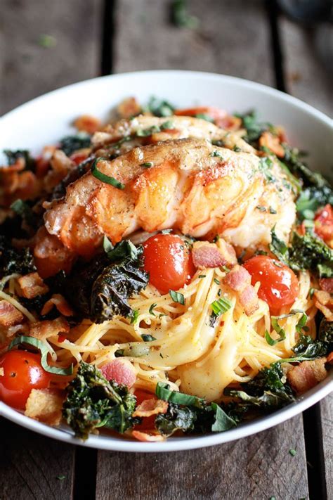 Brown Butter Lobster Bacon Crispy Kale And Fontina Pasta Lobster