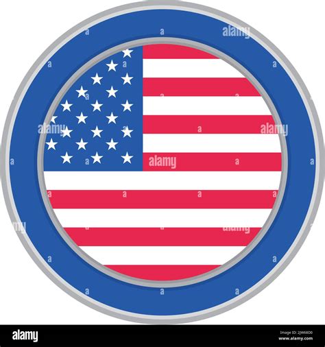 Flag Of Usa Round Stock Vector Image And Art Alamy
