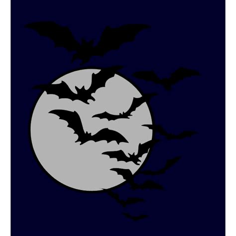 Vector Drawing Of Halloween Bats Flying With Moon In Background Free Svg