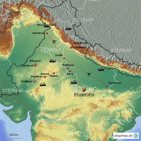 Stepmap 12a Khajuraho Landkarte Für Asien