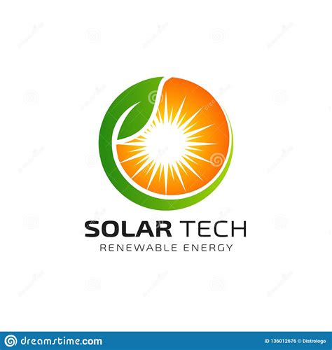 Sun Solar Energy Logo Design Template Eco Energy Logo Design Stock