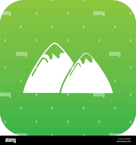 Mountain Icon Green Vector Stock Vector Image And Art Alamy