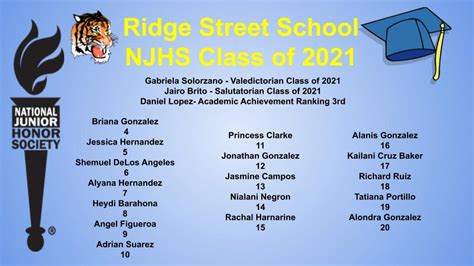 Njhs Class Of 2021 Ridge Street