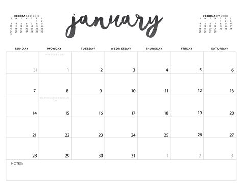 A3 Blank Calendar Monthly Template