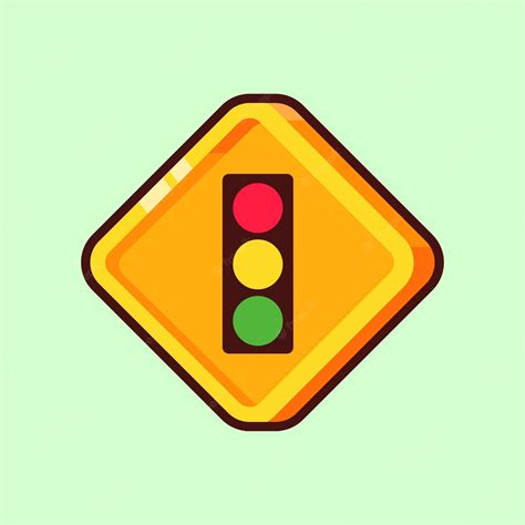Premium Vector Vector 3d Yellow Traffic Light Sign Illustration Icon