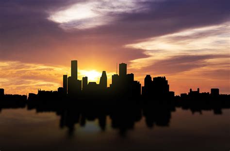 Houston Sunset Skyline Photograph By Aged Pixel