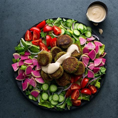 Falafel Salad With Lemon Tahini Dressing Recipe Eatingwell