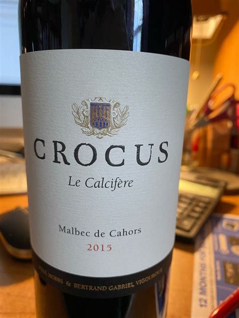 2016 Crocus Malbec Cahors Le Calcifère France Southwest France