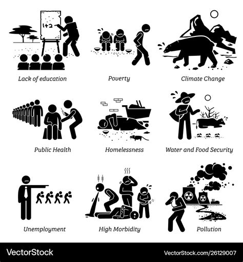 Social Issues And Critical Problems Pictograph Vector Image