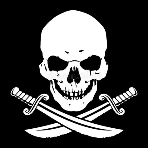 Jolly Roger Skull With Crossed Daggers Stock Vector Illustration Of