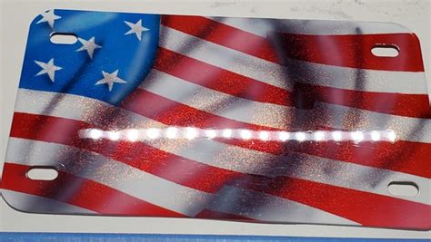 Airbrushed American Flag Motorcycle Atv Utv License Plate Etsy