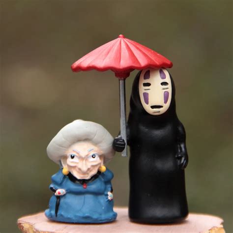 2pcslot Miyazaki Hayao Spirited Away No Face And Yubaba Zeniba Cute Figures Toys Resin Action