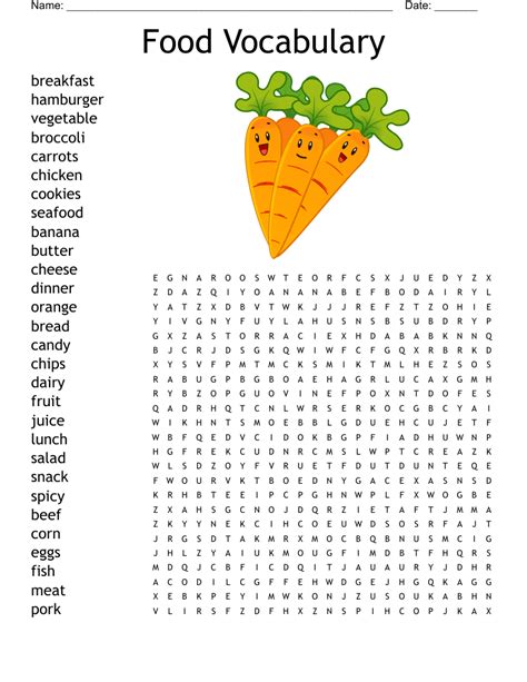 Food Word Search Wordmint