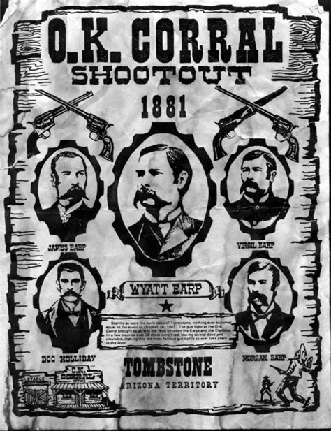 Wanted Poster For The Earps And Holiday 1881 Tombstone Wyatt Earp Earp