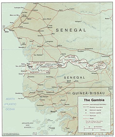 Detailed Political And Administrative Map Of Gambia Gambia Detailed