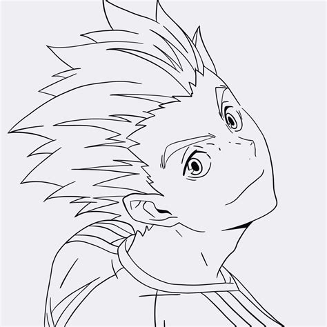 Bokuto Coloring Page 1 Anime Character Drawing Anime Drawings