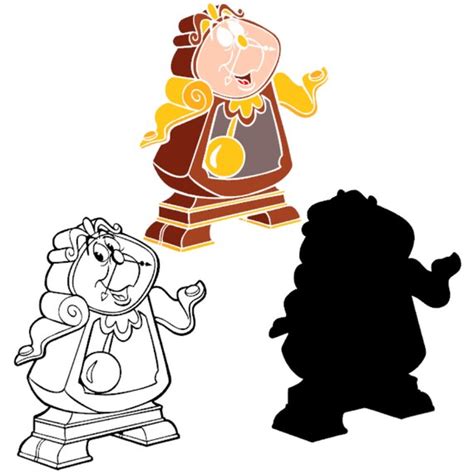 Svg Dxf Beauty And Beast Cogsworth Lumiere Layered Cut File Cricut