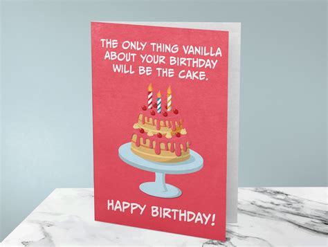 Kinky Bdsm Funny Birthday Card Vanilla Cake Adult Card For Etsy