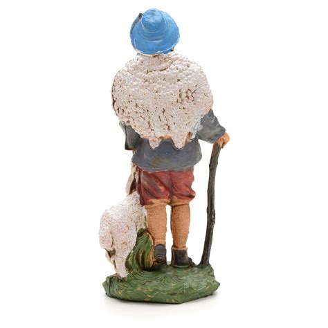 Nativity Figurine Shepherd With Sheep And Stick 10cm Online Sales On