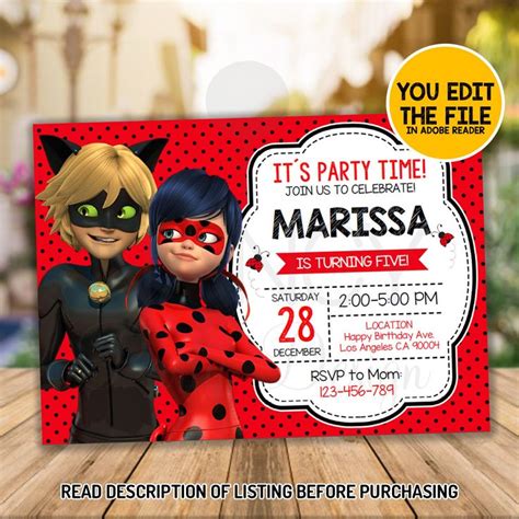 Free Printable Ladybug Invitation Templates
