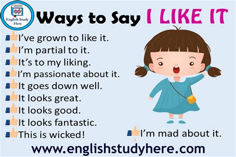24 Ways To Say I Like It In English English Study Other Ways To Say
