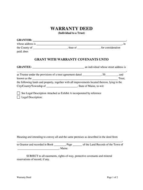 Maine Warranty Deed Form Fill Out And Sign Printable Pdf Template