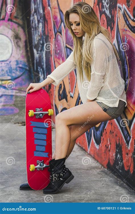 Skater Girl Stock Image Image Of Skatepark Active Skateboard 60700121