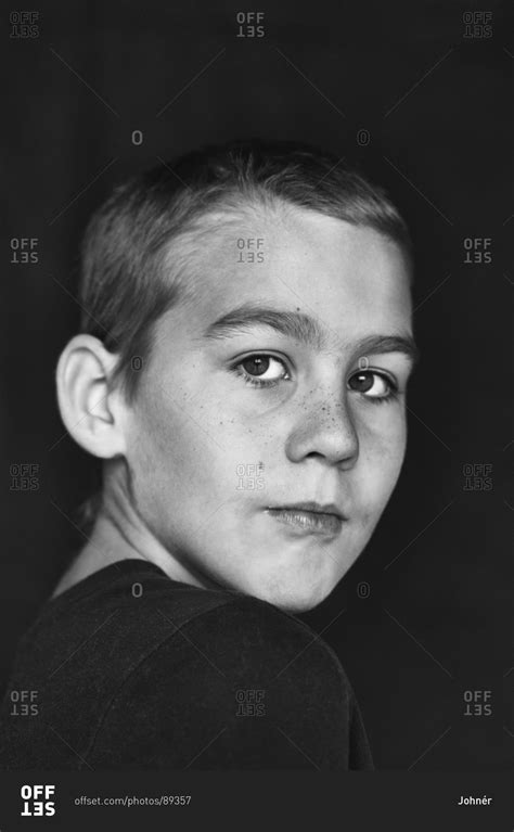 Portrait Of Boy Studio Shot Stock Photo Offset