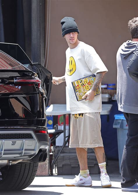 Justin Biebers In Drew House Merch From Head To Toe With Airy Nikes