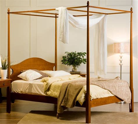 Pencil Post Four Poster Bed In Silky Oak A Classic Canopy Bed That