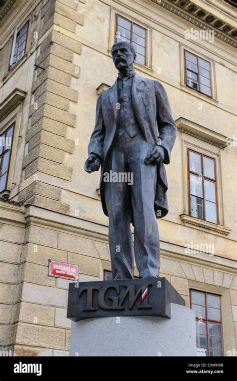 Statue Near The Gates Of Prague Castle Of Tomas Masaryk Prague Czech