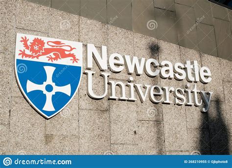 Newcastle University Large Logo On Building Exterior Editorial Image