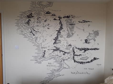 Map Of Middle Earth 3rd Age I Drew On My Bedroom Wall Pencil And Then