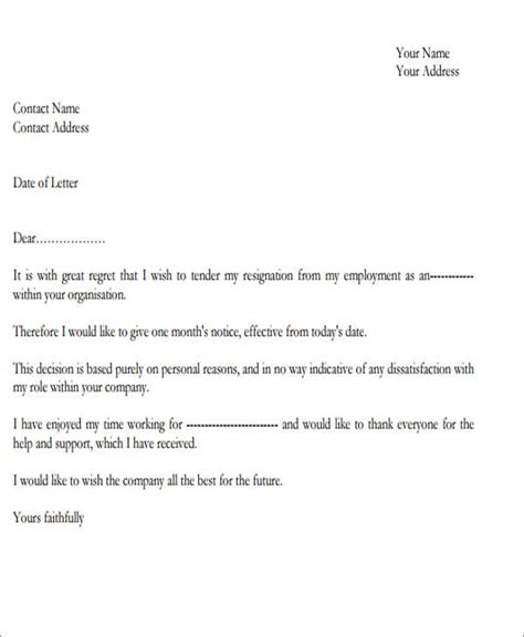 Free 6 Resignation Letter With Regret Samples And Templates In Pdf