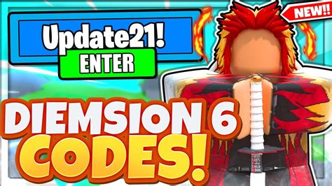 21 New Secret Dimension 6 Update Codes In Roblox Anime Fighting