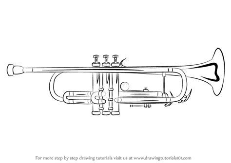 Learn How To Draw A Trumpet Musical Instruments Step By Step
