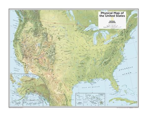 United States Physical Map National Geographic Atlas Of The World