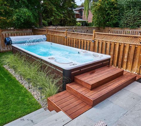 Rollaway Swim Spa Covers Swim Spa Landscaping Backyard Spa Swim Spa Deck