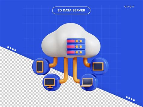 Premium Psd Cloud Database 3d Icon